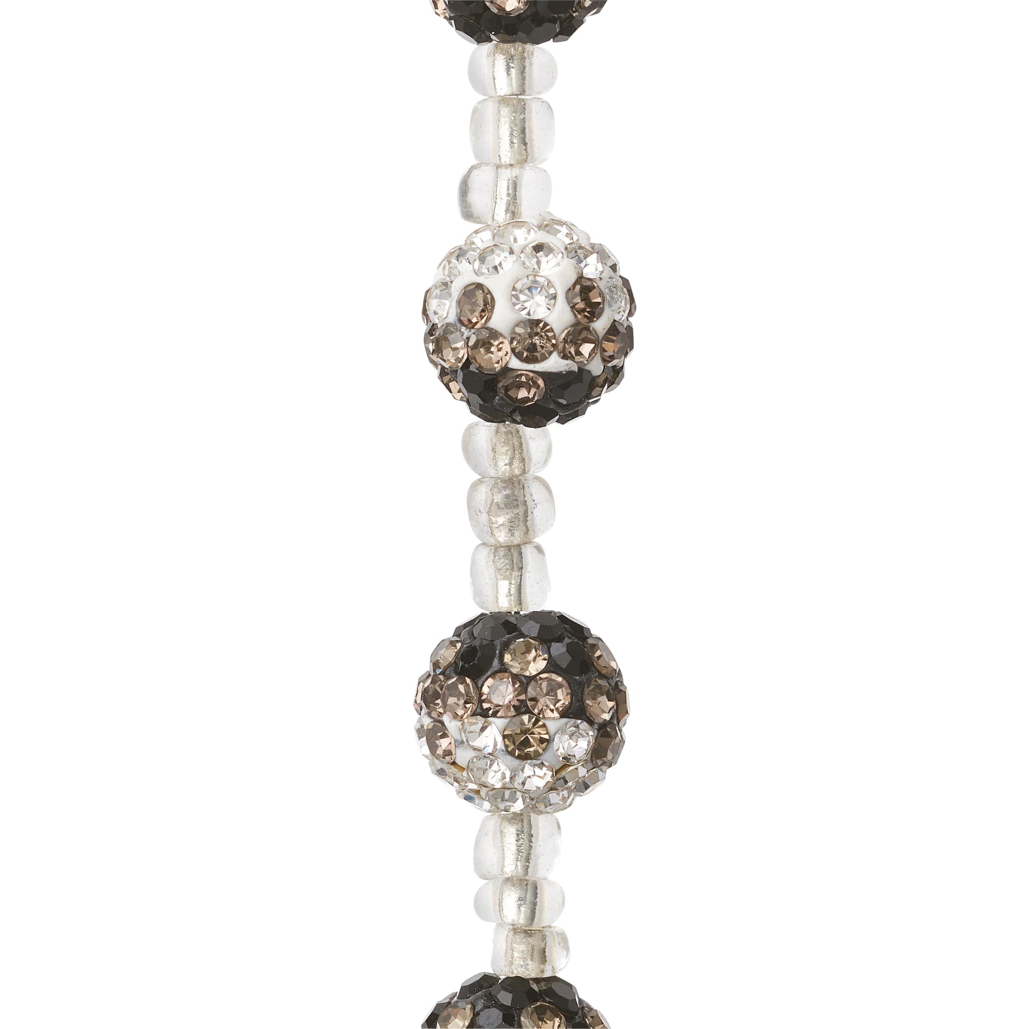 Charcoal Rhinestone Studded Acrylic Beads, 10mm by Bead Landing™